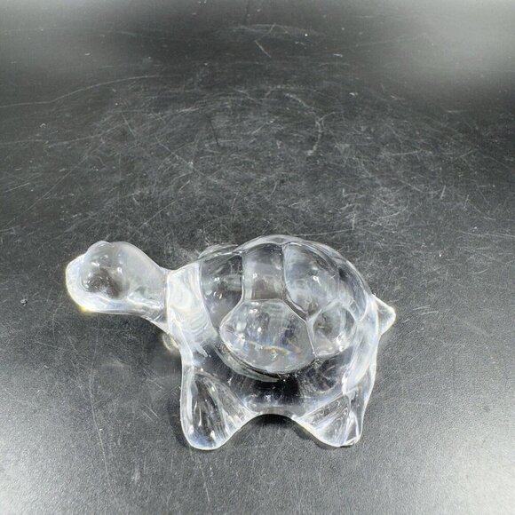 Vintage Clear Glass Crystal Miniature Turtle Reptile Figurine Decor Small Figure - Picture 14 of 15